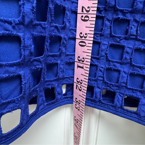 Milly Blue Chloe Illusion Net Dress - Picture 7 of 12